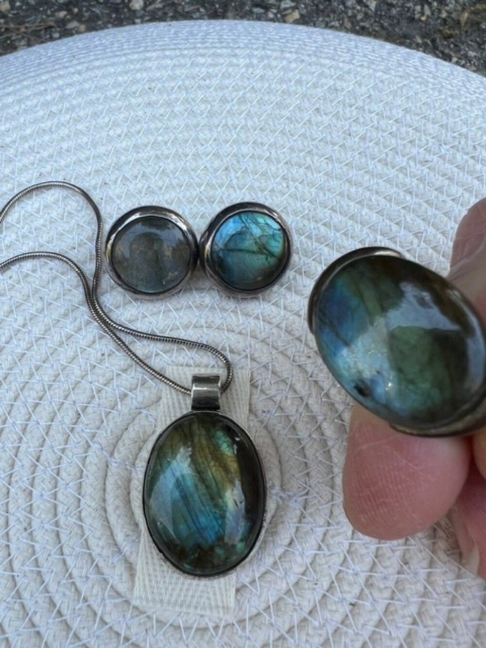Labradorite jewelry set